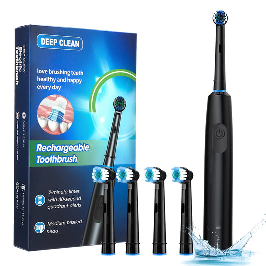 Electric Toothbrush Cordless USB Rechargeable Waterproof