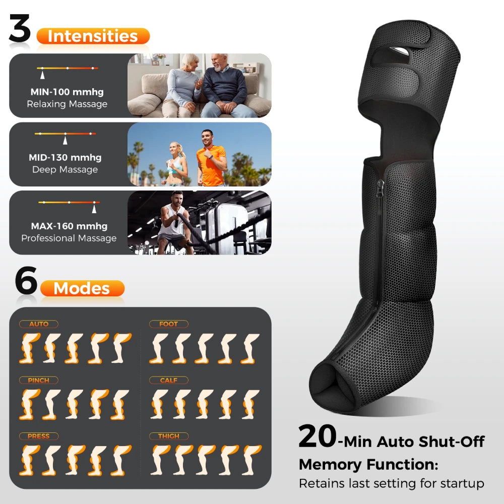 Nekteck Leg Compression Massager with Heat, Air Compression Boots for Circulation Pain Relief Christmas Gifts