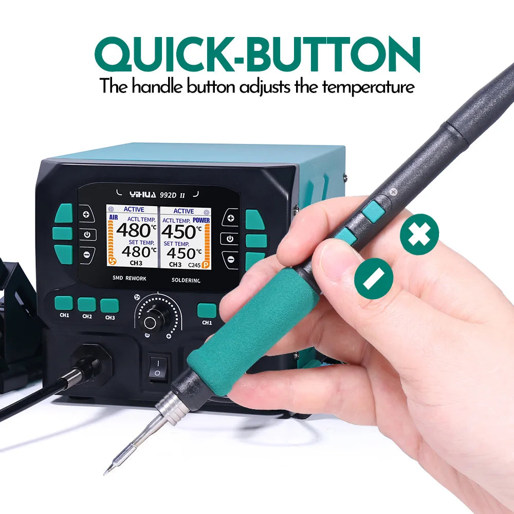 YIHUA 992D-II Precision Hot Air Soldering Station For Electronics Repair