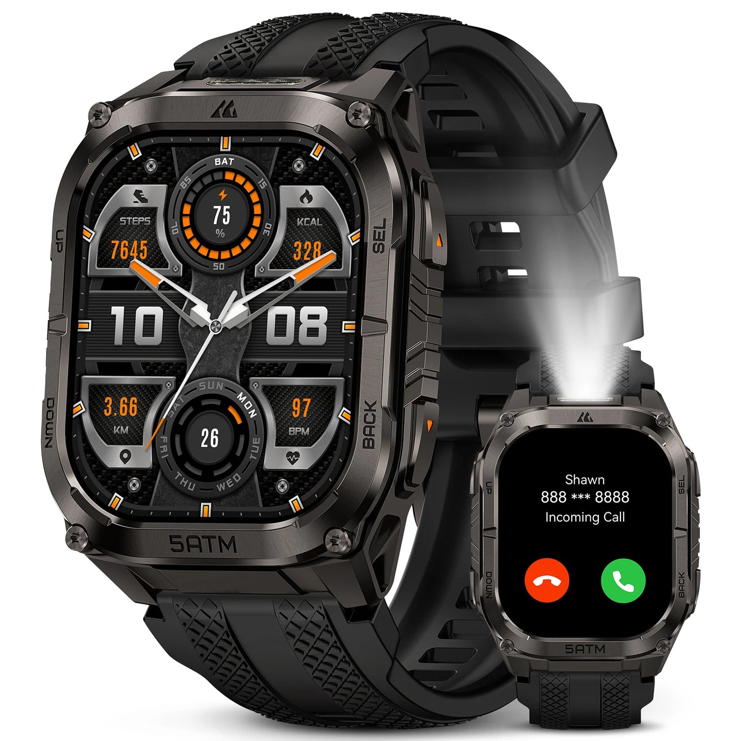 KOSPET Rugged Smartwatch M4C With GPS Flashlight 5ATM Waterproof