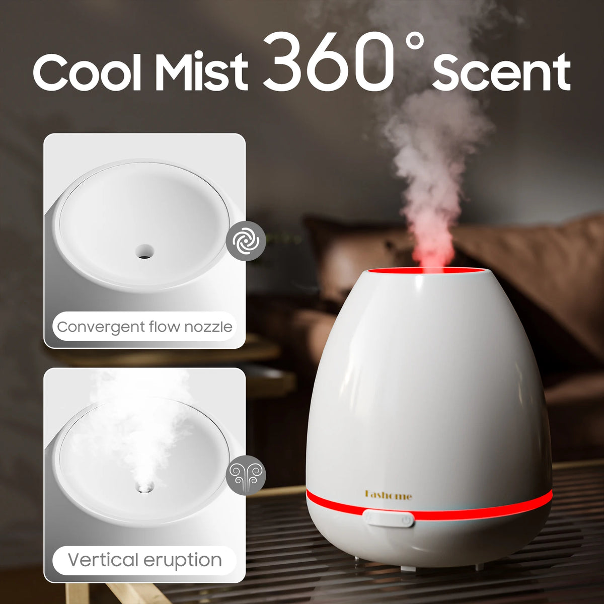 Essential Oil Diffuser, 300ML Small Humidifier And Aromatherapy Diffuser With 7 Color LED Lights