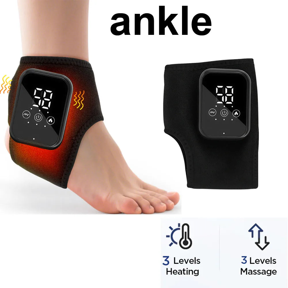 Heating Ankle Massage Belt Electric Hot Compress Vibration Massage Foot Ankle Guard Band Support Brace