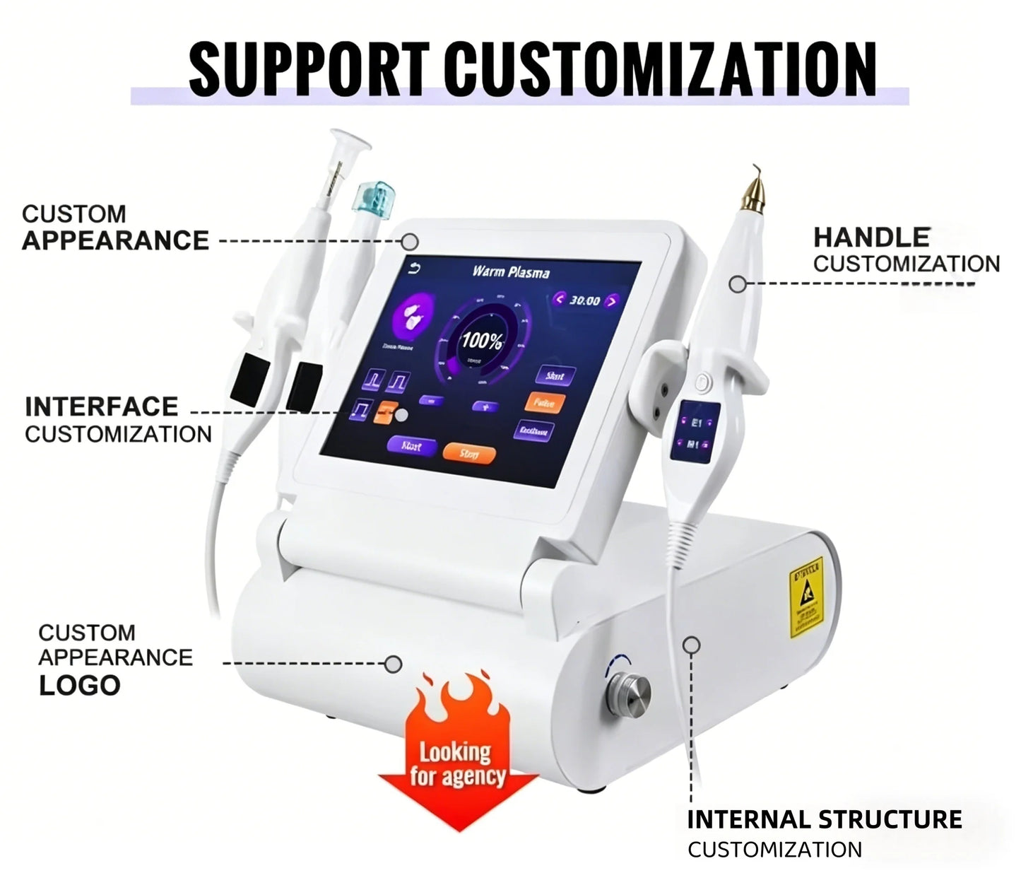 CE Certification Cold Plasma Lifting Fibroblast Ozone Jet Plasma  Machine for Scar Removal Anti-Wrinkle Facial Treatment