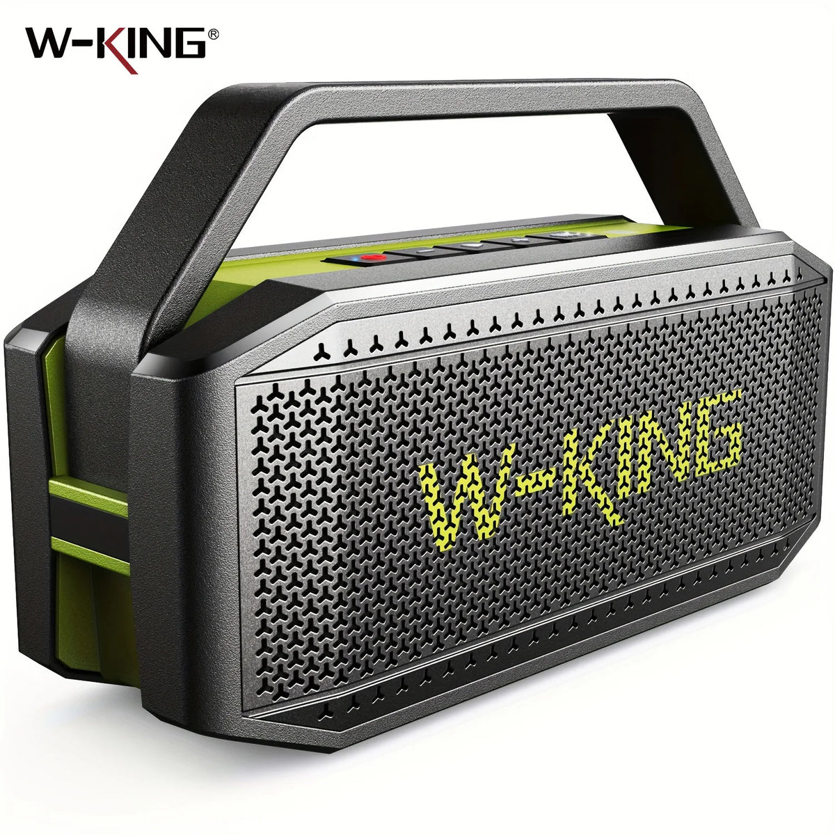 W-KING D9-1 Green Bluetooth Speaker, 100W Peak 60W HD IPX6 Portable Speaker Wireless; Loud Waterproof Outdoor Party Large Boombox 2 Subwoofer