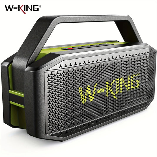 W-KING D9-1 Green Bluetooth Speaker, 100W Peak 60W HD IPX6 Portable Speaker Wireless; Loud Waterproof Outdoor Party Large Boombox 2 Subwoofer