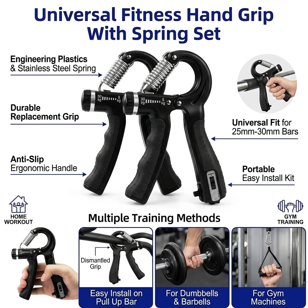 Universal Fitness Hand Grip With Spring Set For Strength Training
