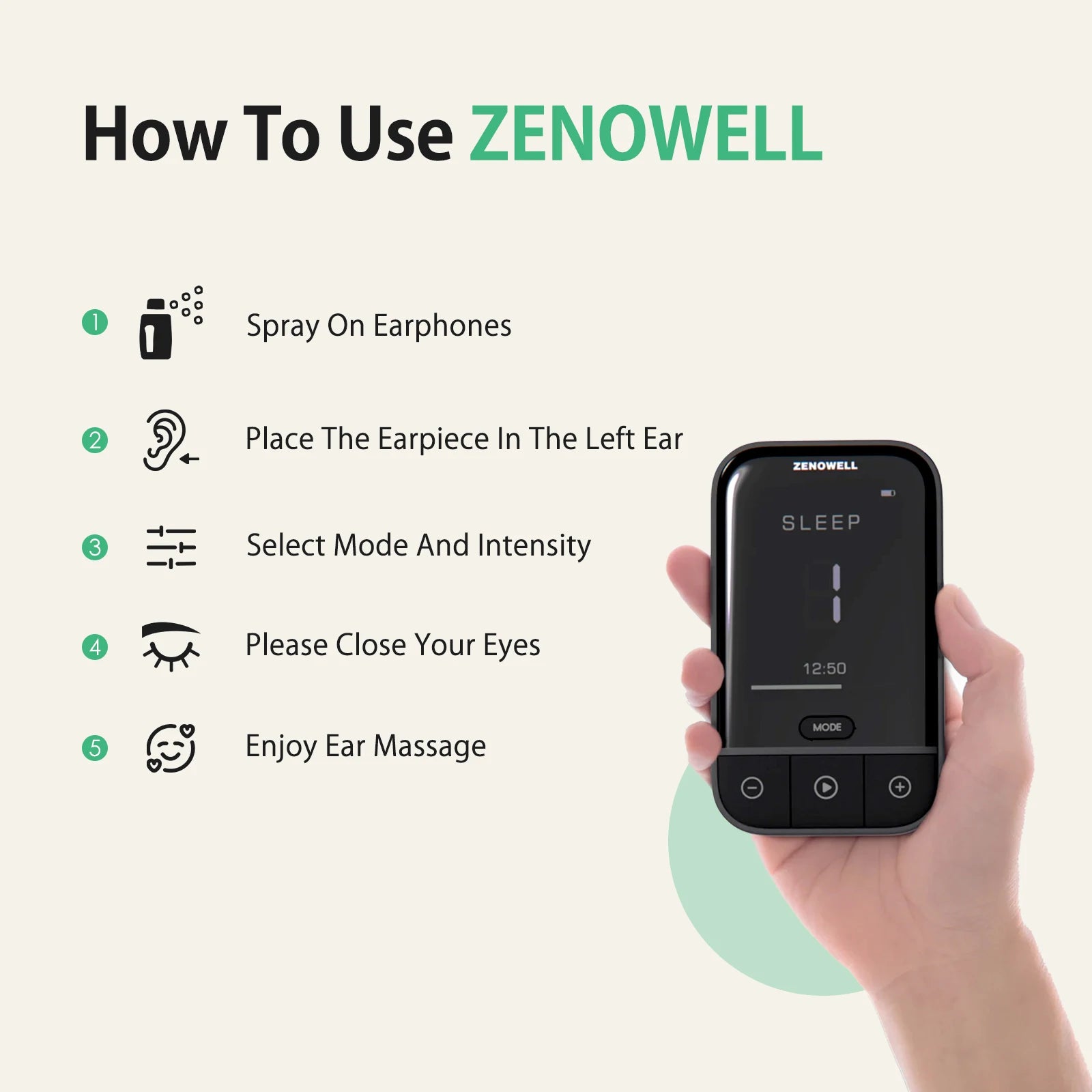 ZenoWell Vagus Nerve Stimulation Device for relaxation