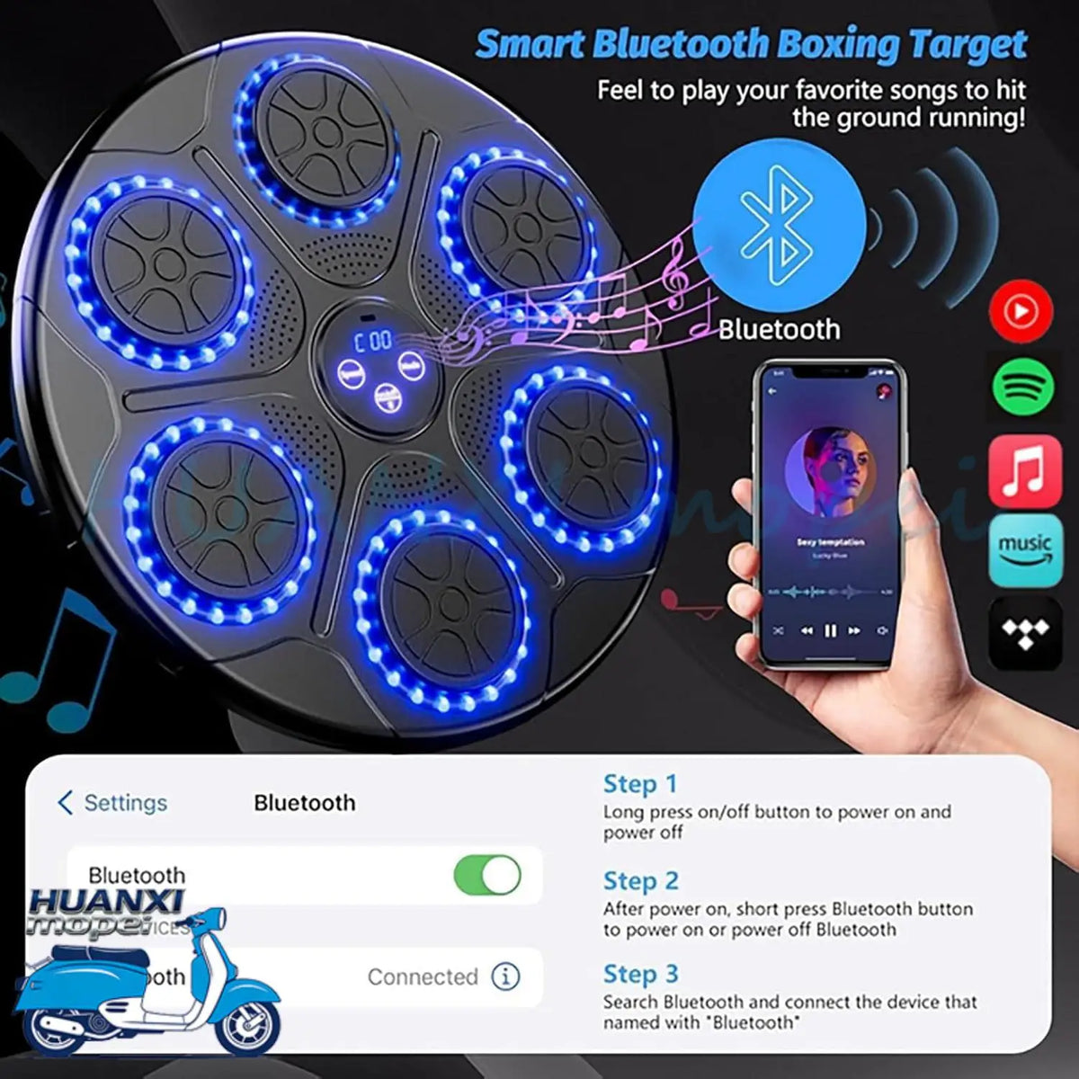 Smart Music Boxing Machine With LED Display And Bluetooth