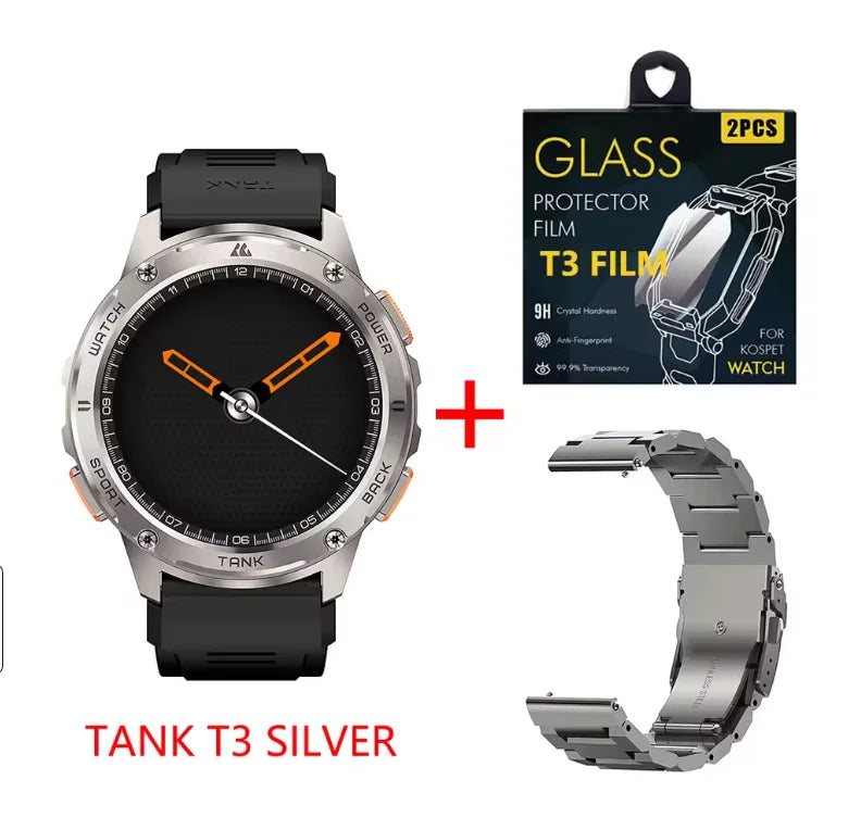 KOSPET TANK T3 Smart Watch For Men With Bluetooth Connectivity