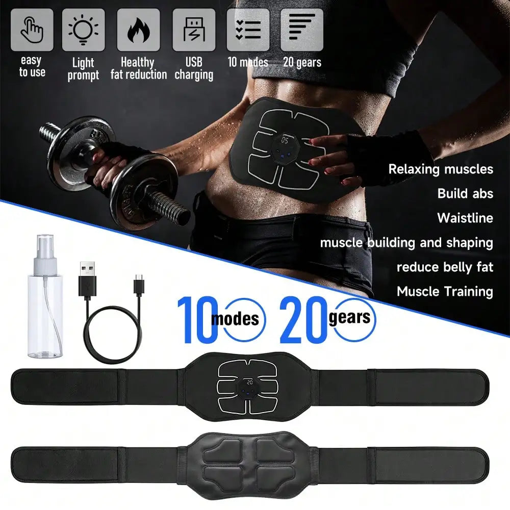 USB Rechargeable Abdominal Muscle Stimulator Belt