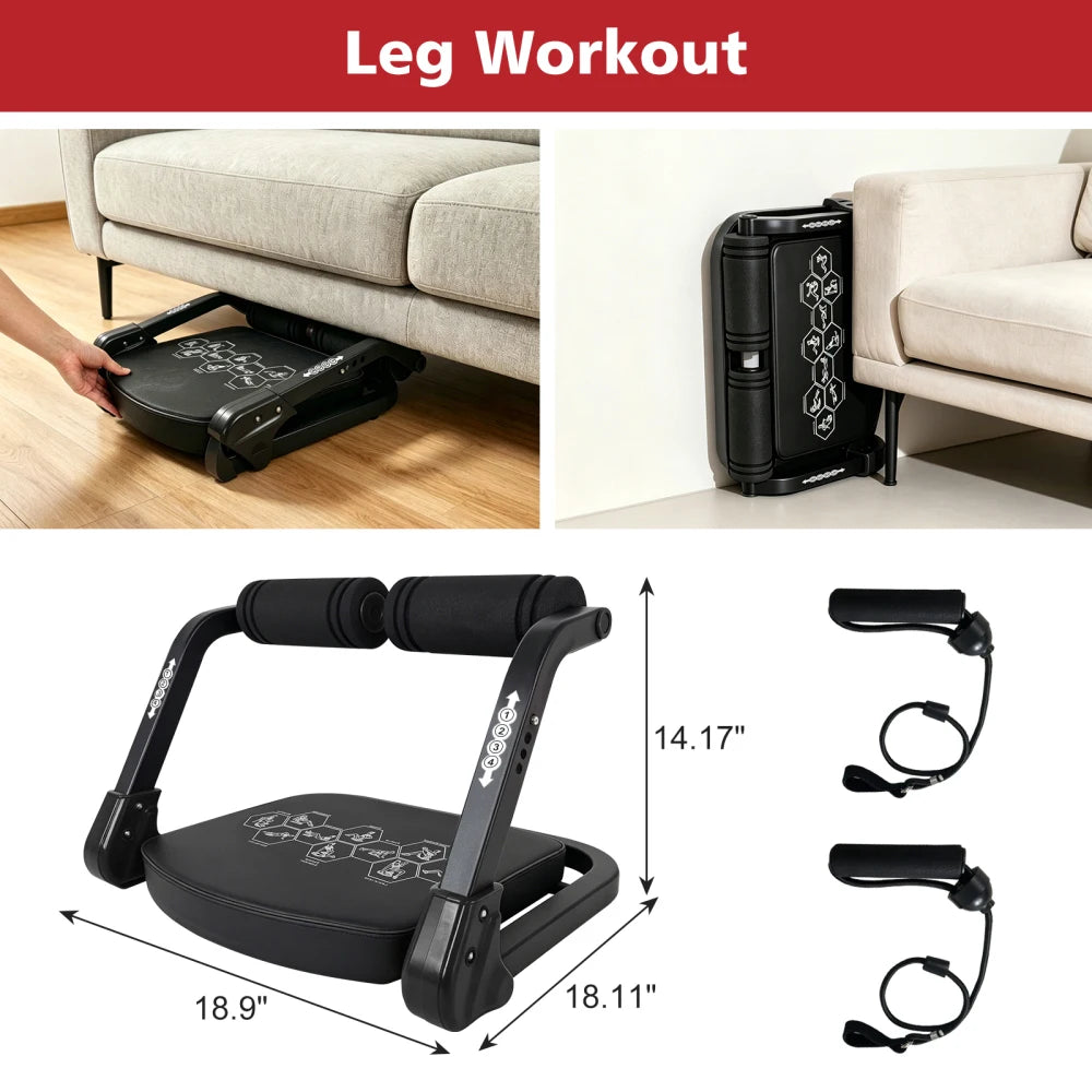 Core Trainer Abdominal Machine With Resistance Bands for Home Gym