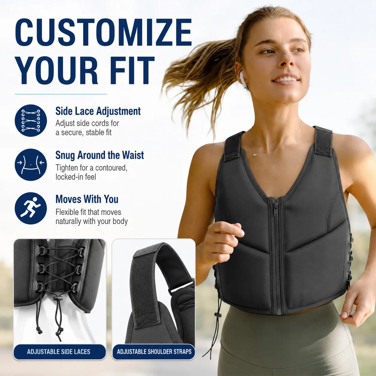 Adjustable Weighted Fitness Vest for Running, Walking, and Strength Training
