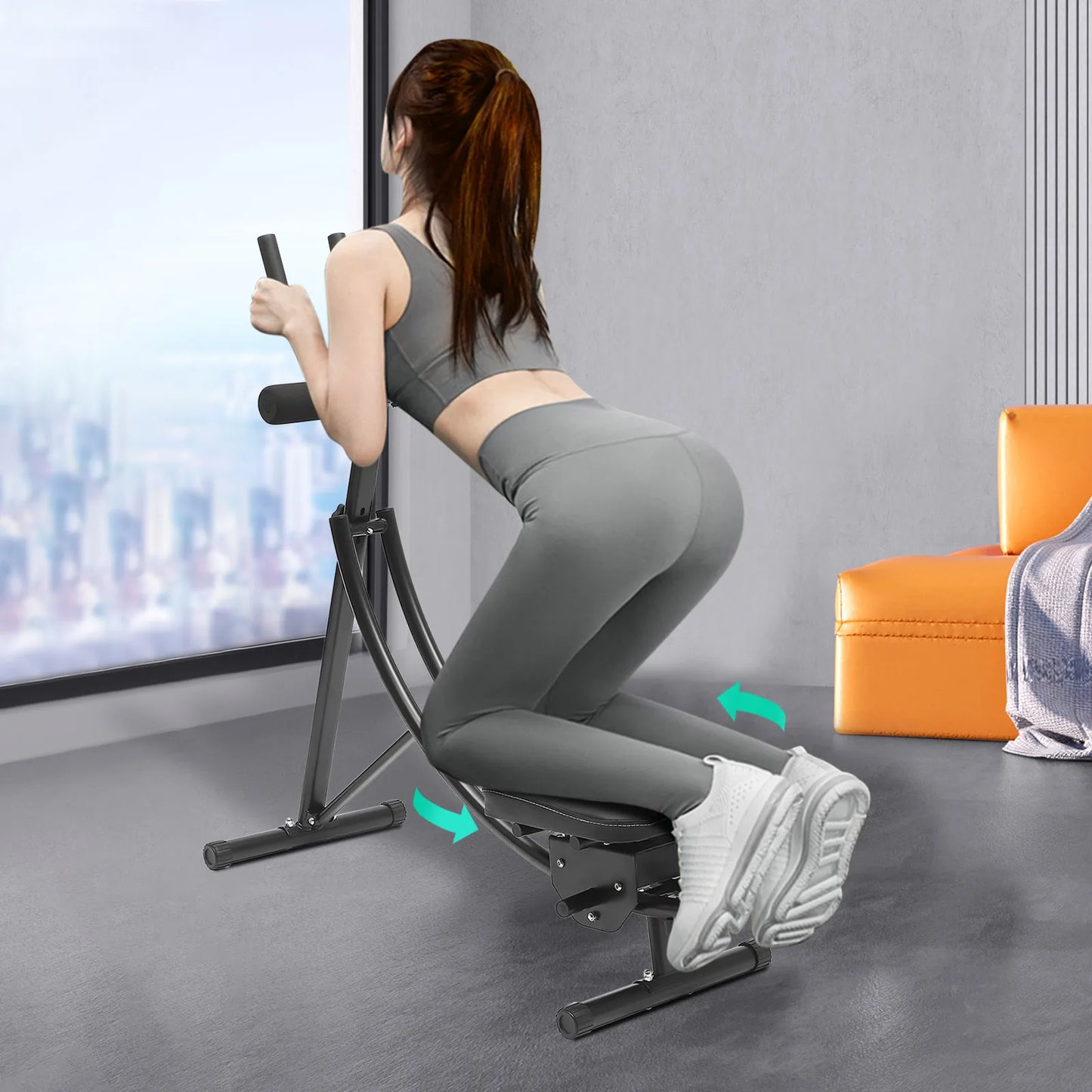 Foldable Abdominal Machine With LED Display 3 Gears Rotation