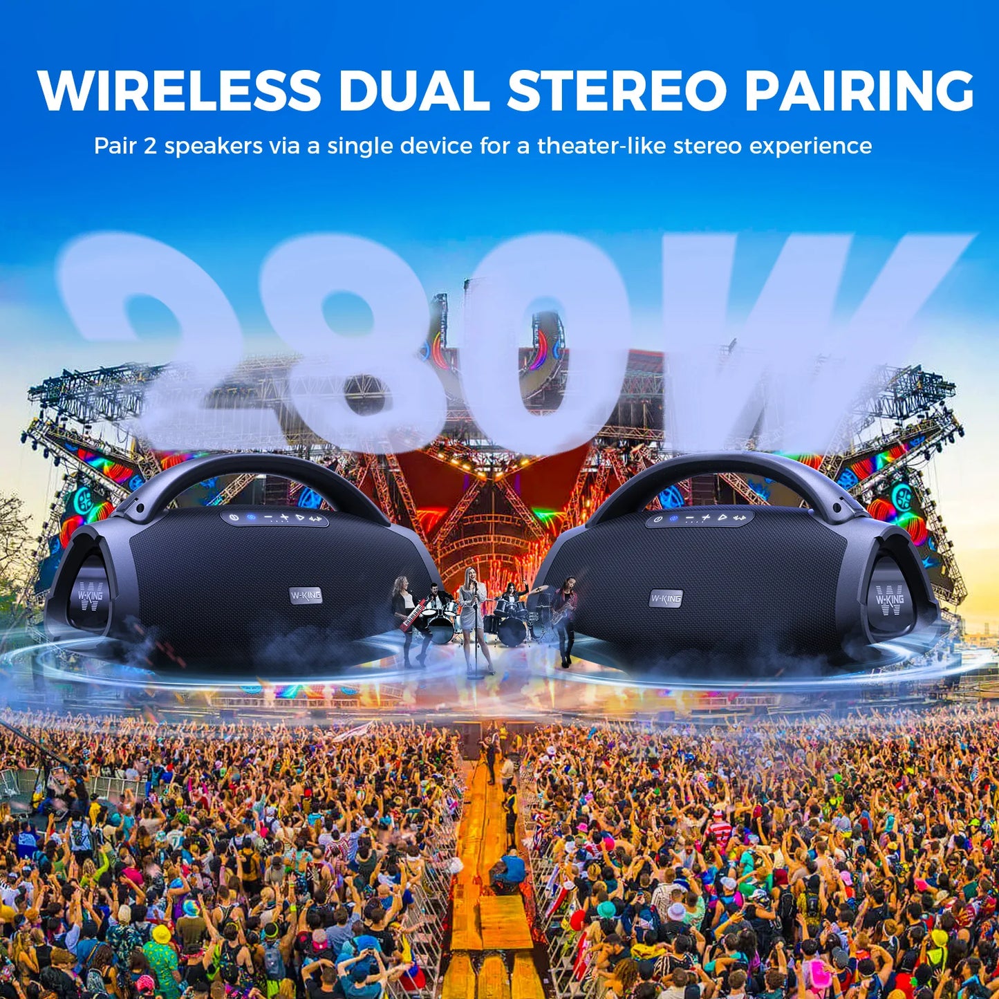 W-KING X20S Bluetooth Speaker 140W RMS IPX7