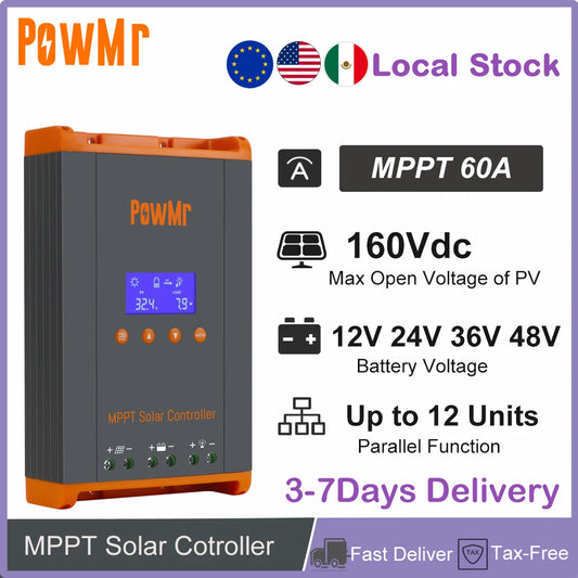 PowMr 60A MPPT Solar Energy Battery Charge Controller