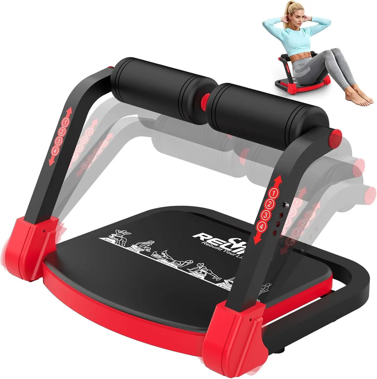 RELIFE Adjustable Core Training Machine for Sit Up Exercise Equipment