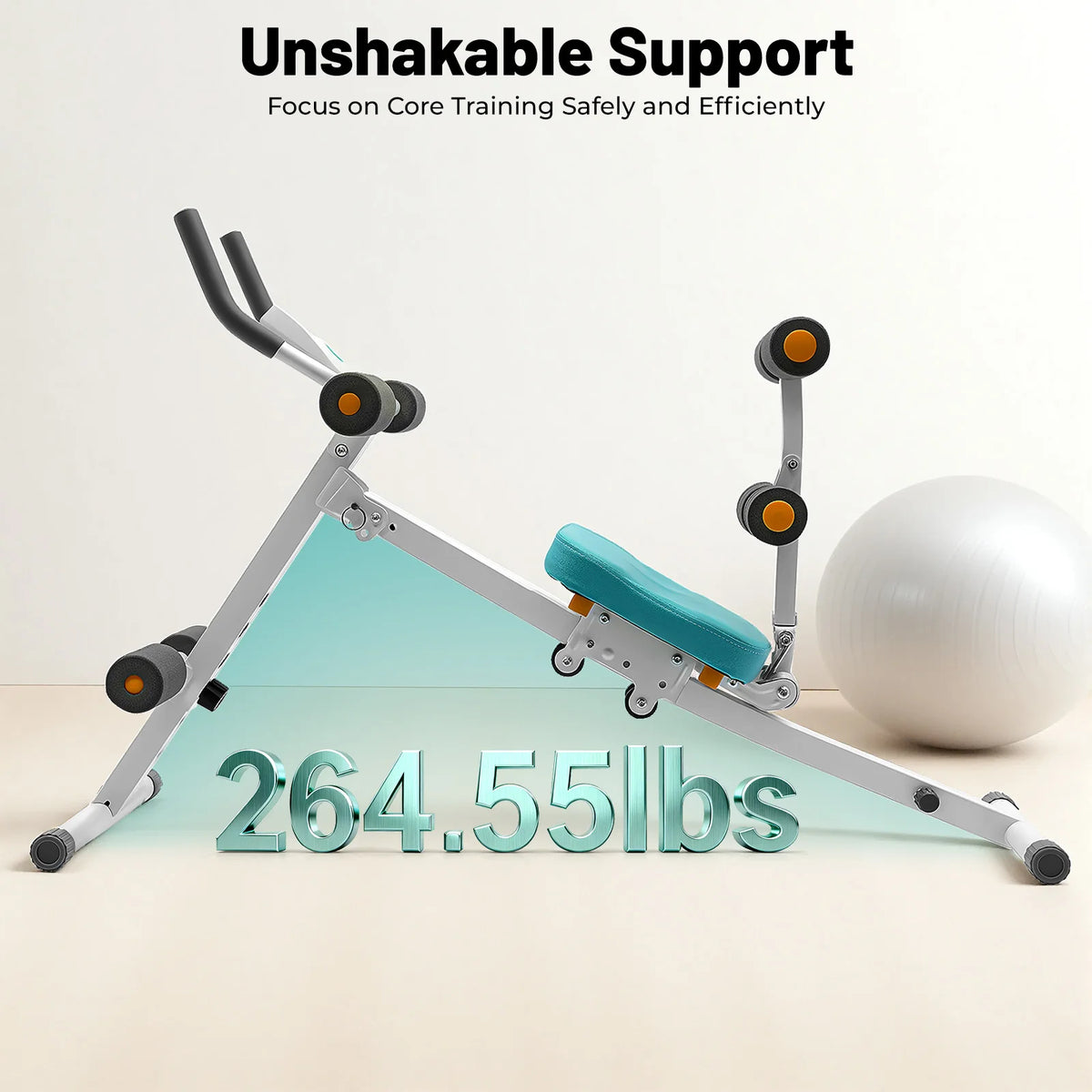 Adjustable Ab Workout Bench With Resistance Bands And LCD Display