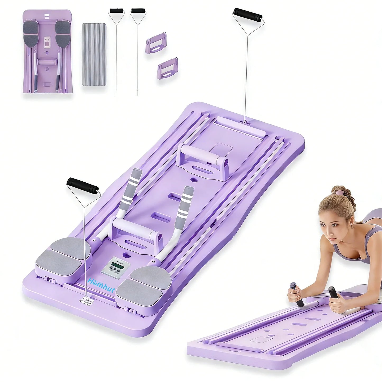 4 In 1 Foldable Ab Workout Board With Resistance Bands For Core