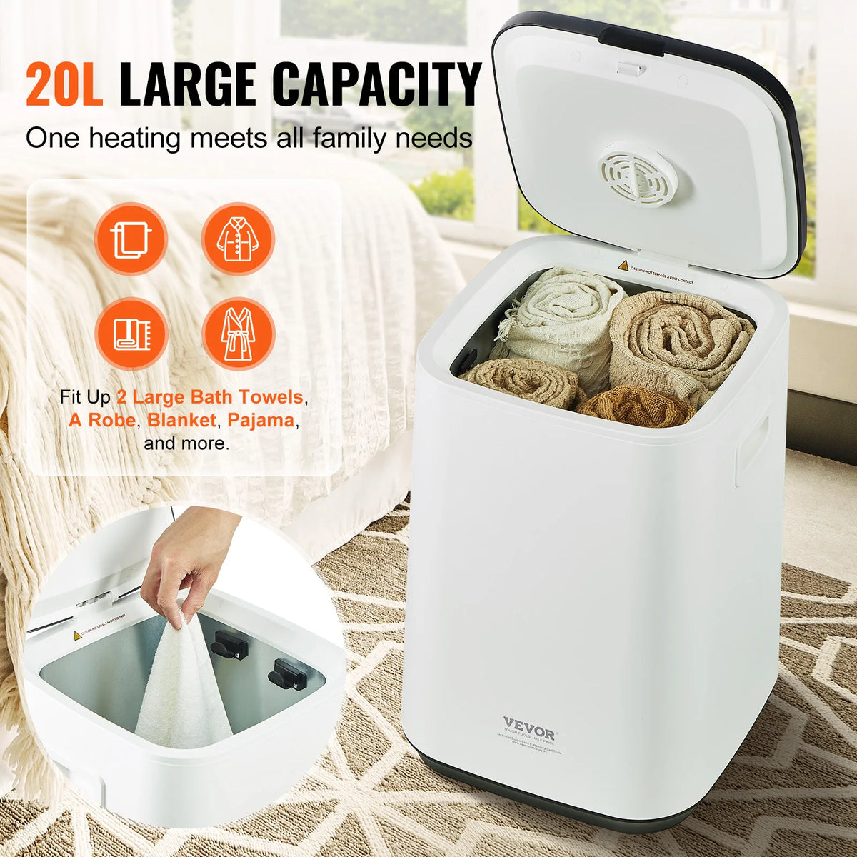 SucceBuy Towel Warmer 20L/25L/35L - Auto Shut Off ,Child Lock, LED Screen