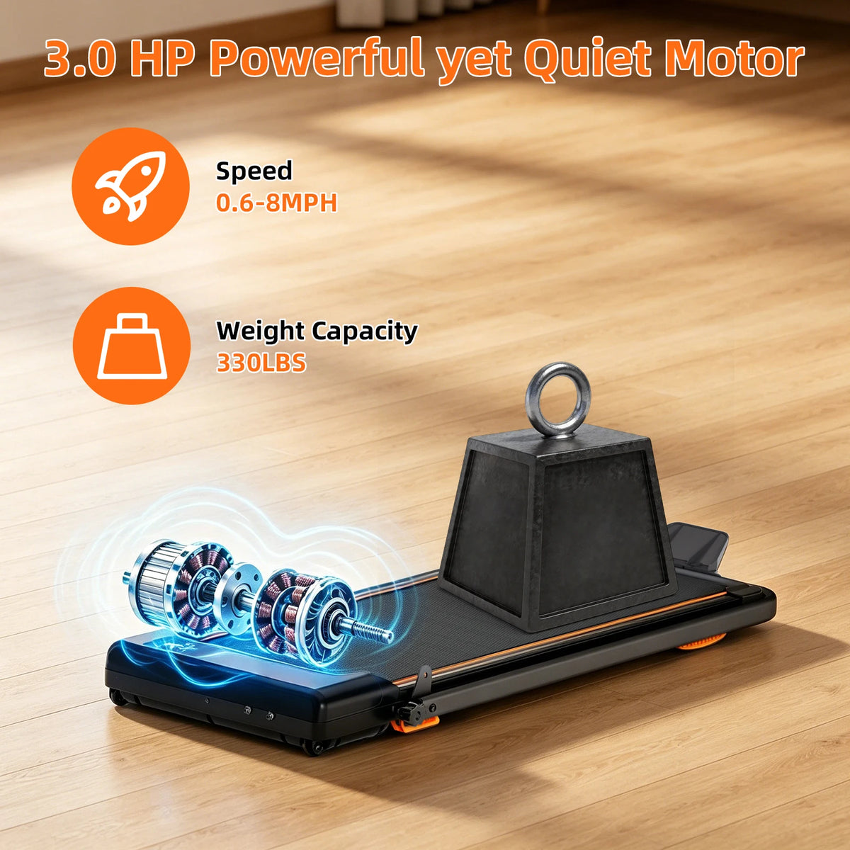 Foldable Electric Home Treadmill With Adjustable Incline For Walking Running