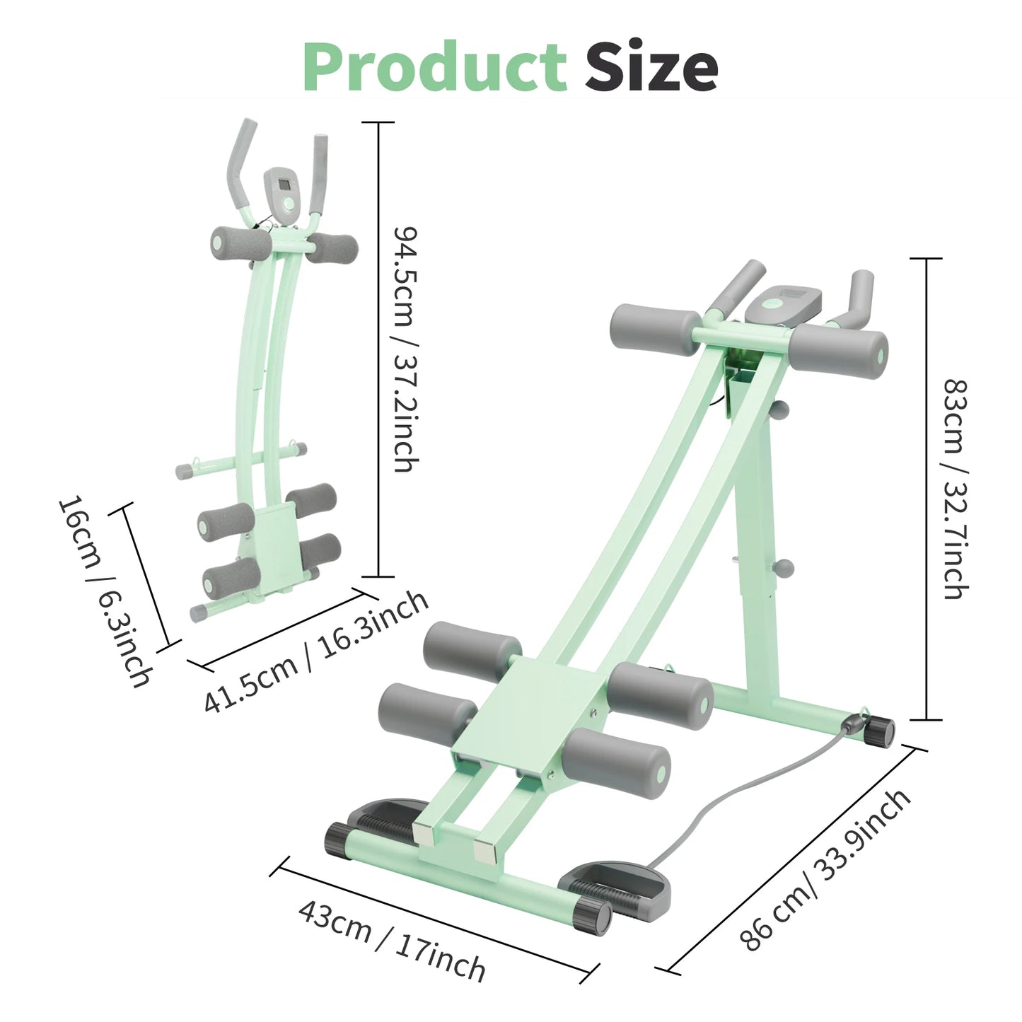 Abdominal Curling Exercise Machine Adjustable Dual Track Core Trainer Foldable