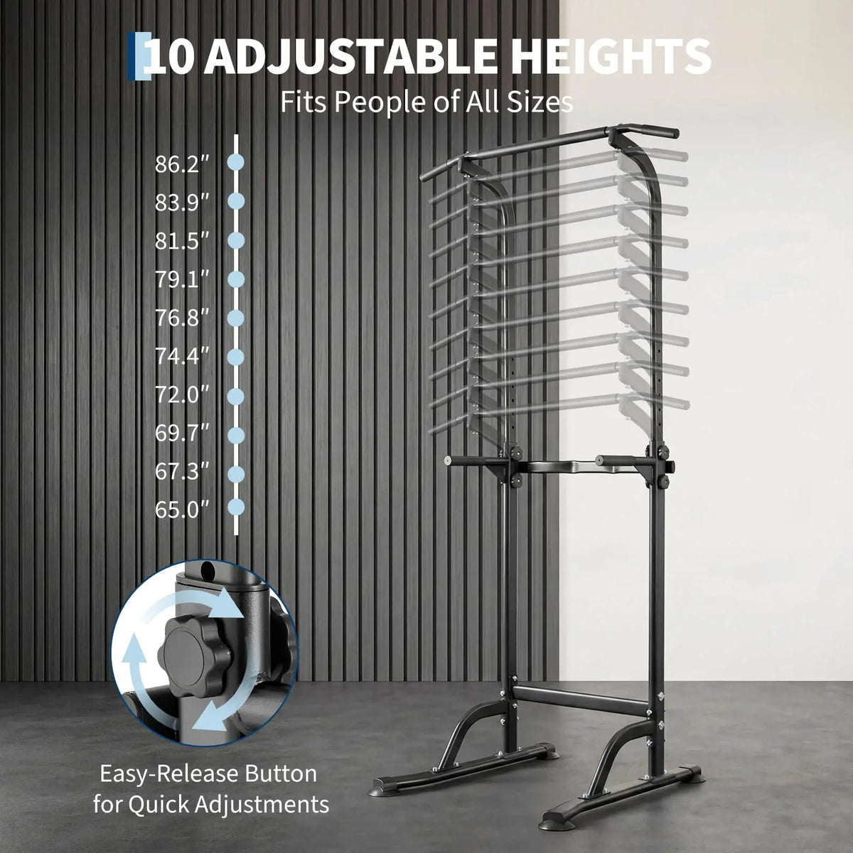 HiMISS Power Tower Pull Up Dip Station For Strength Training