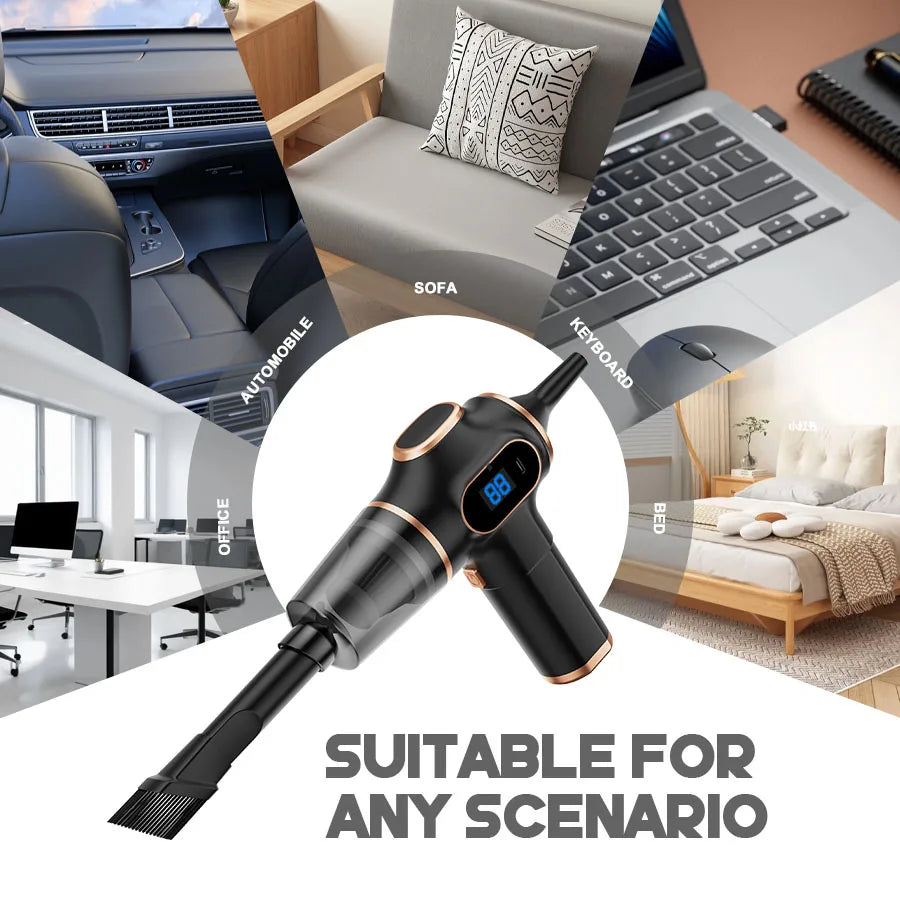 Wireless Car Vacuum Cleaner Mini HEPA for car interiors