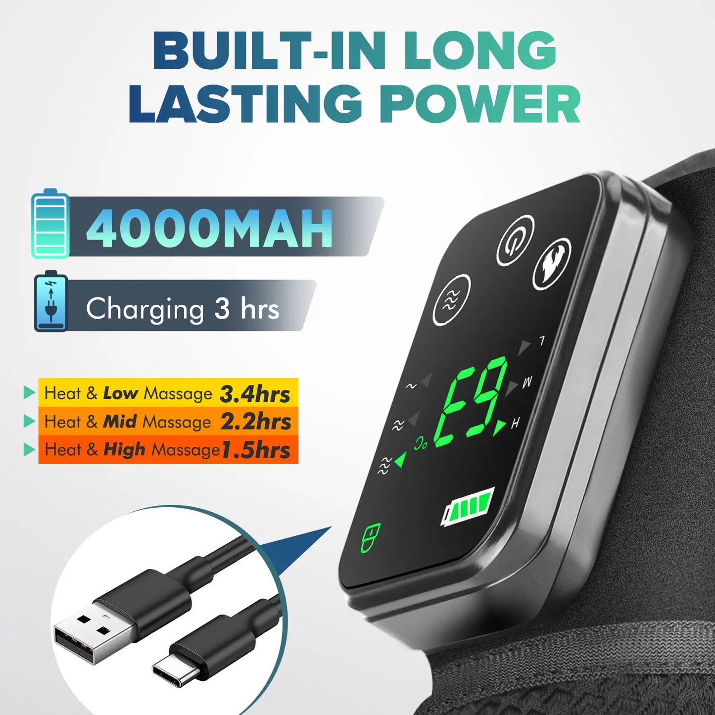 Electric Heating Knee Massage Device with vibration