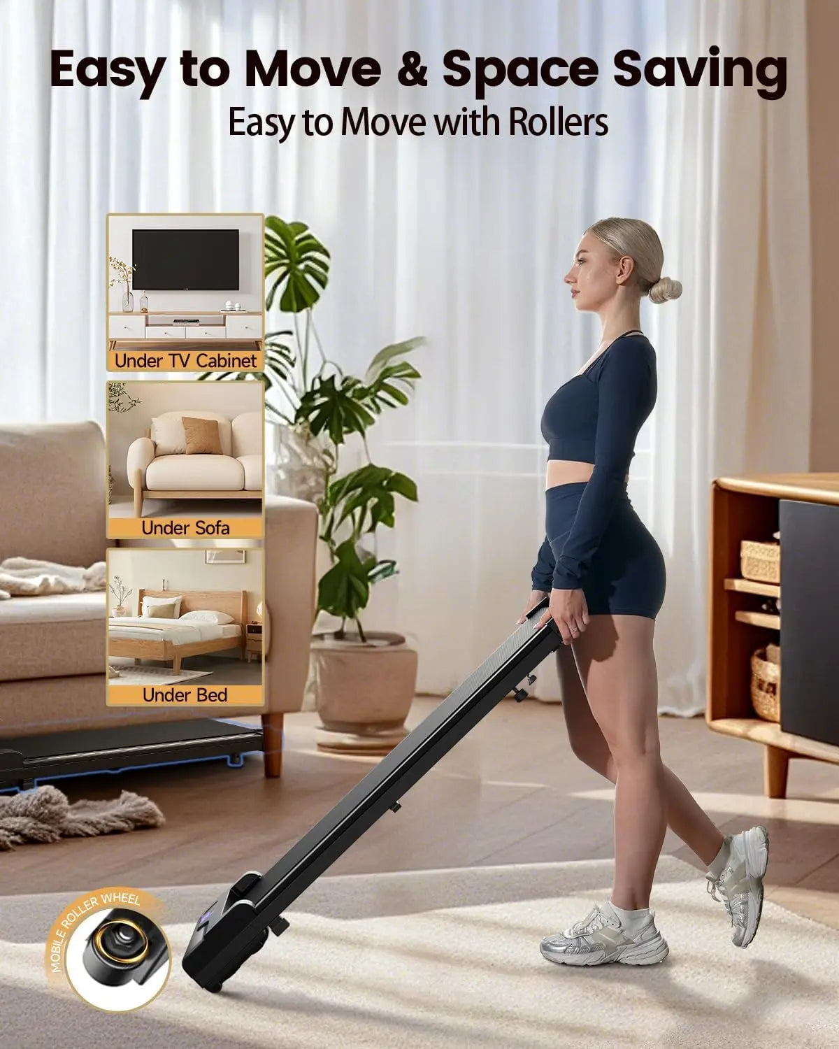 LISM Portable Under Desk Treadmill Walking Pad With Remote Control