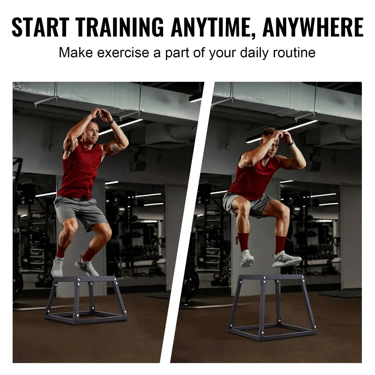 Steel Plyometric Jump Box Anti Slip Fitness Training Platform