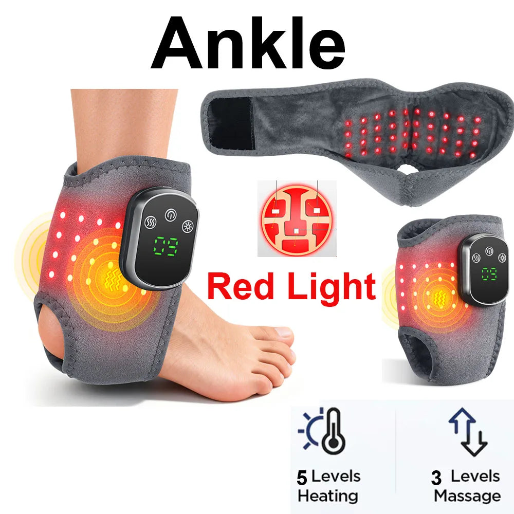 Heating Ankle Massage Belt Electric Hot Compress Vibration Massage Foot Ankle Guard Band Support Brace