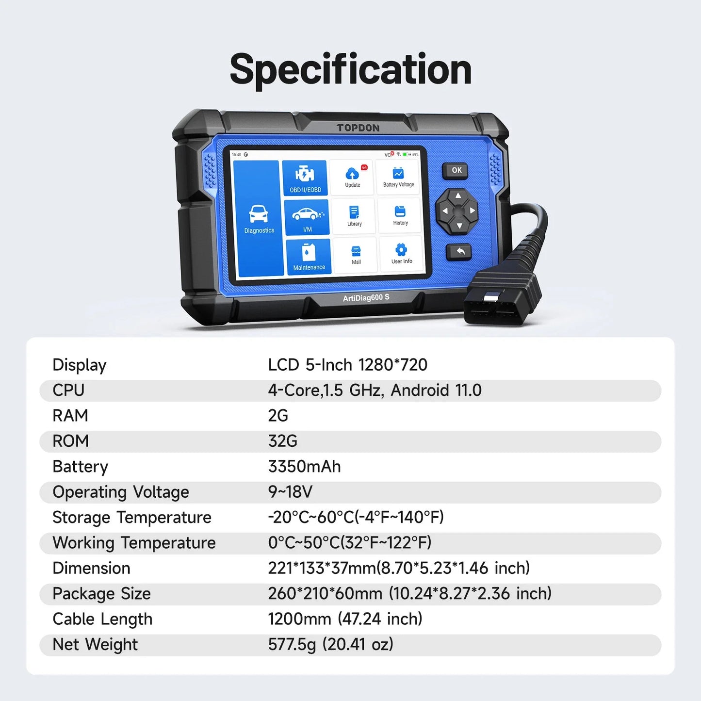 TOPDON  ABS SRS TPMS Engine Test Auto Repair Mechanical Tool