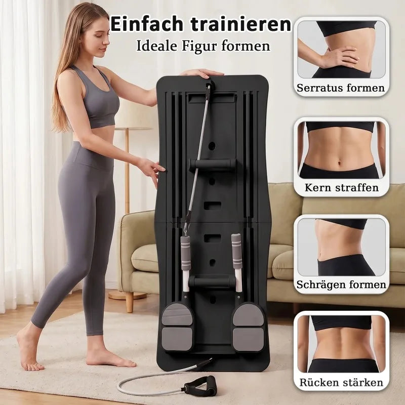 Foldable Multifunctional Workout Board with Resistance Bands and Core Trainer