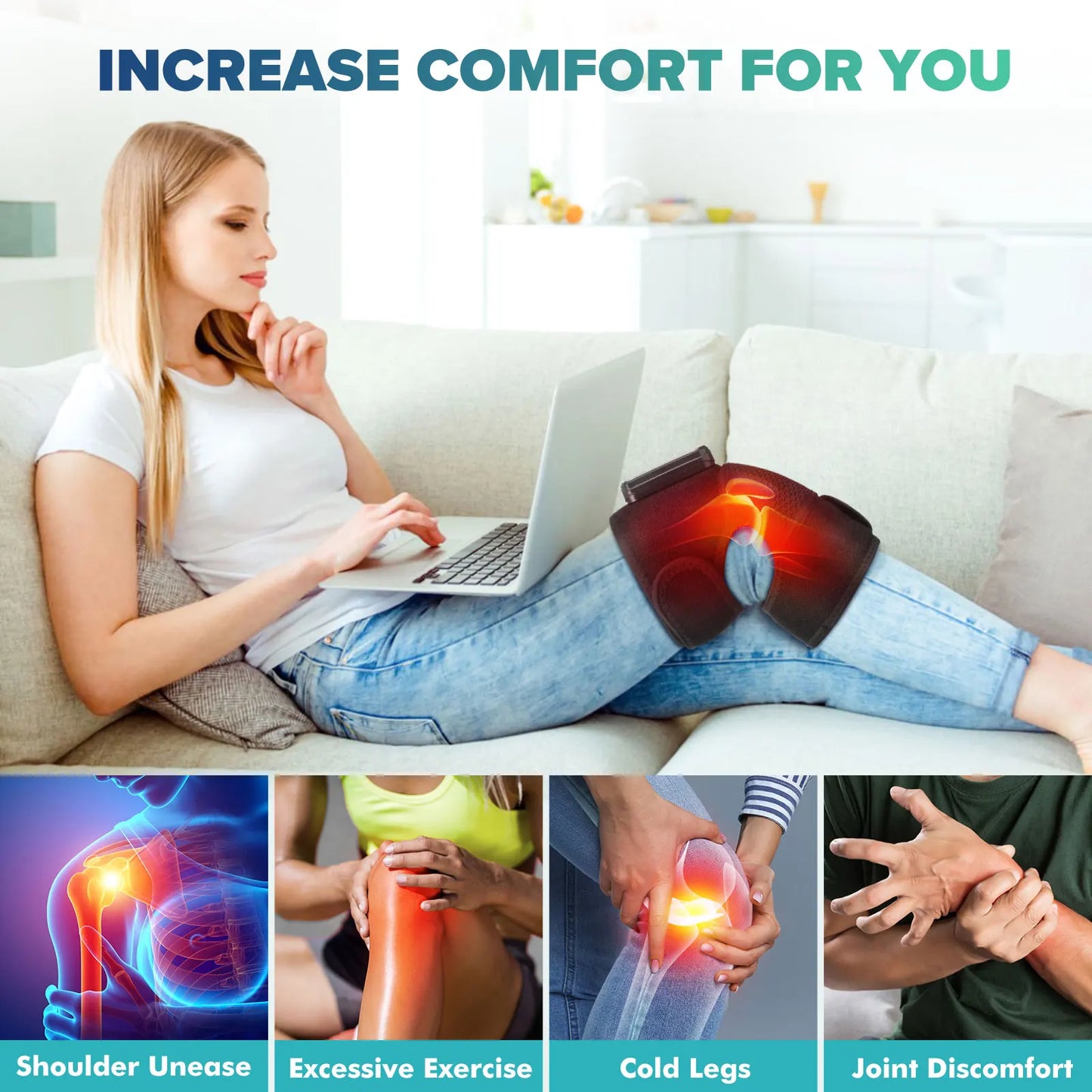 Electric Heating Knee Massage Device with vibration