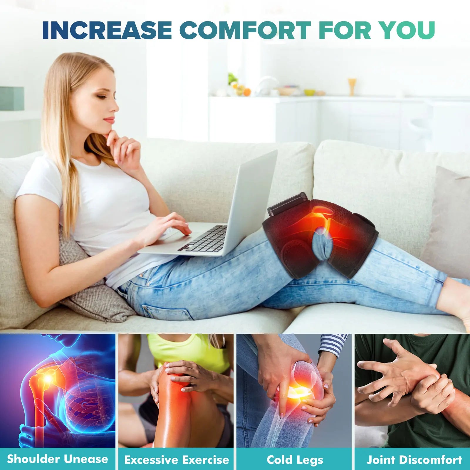 Electric Heating Knee Massage Device with vibration