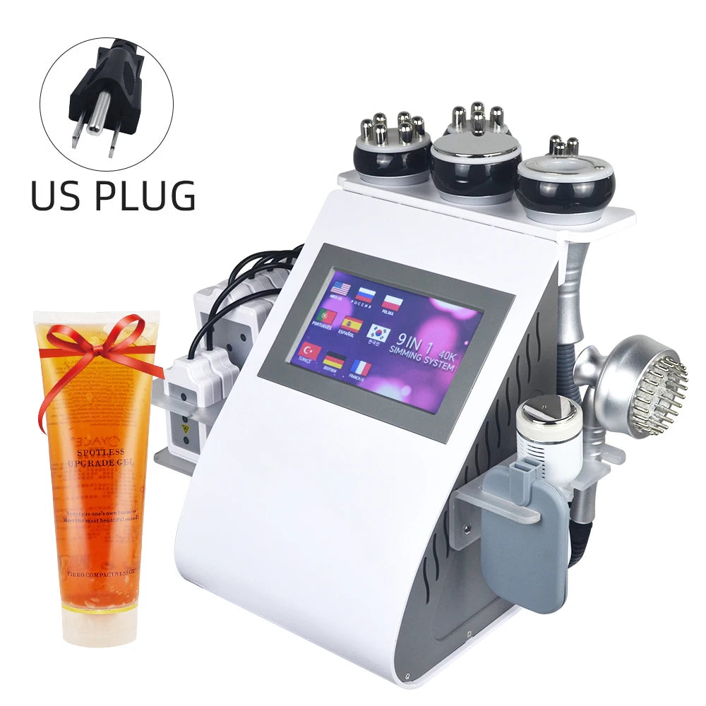 9 in 1 40K Cavitation Ultrasonic Body Slimming Machine Body Shape Loss Weight Vacuum Rejuvenation Skin Lift Tighten Tool