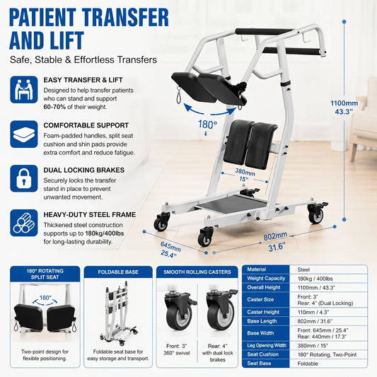 Sit To Stand Lift, Stand Assist Lift For Elderly, Patient Transport Unit, Stand Lift Assistance For Muscle Building & Fall Preve