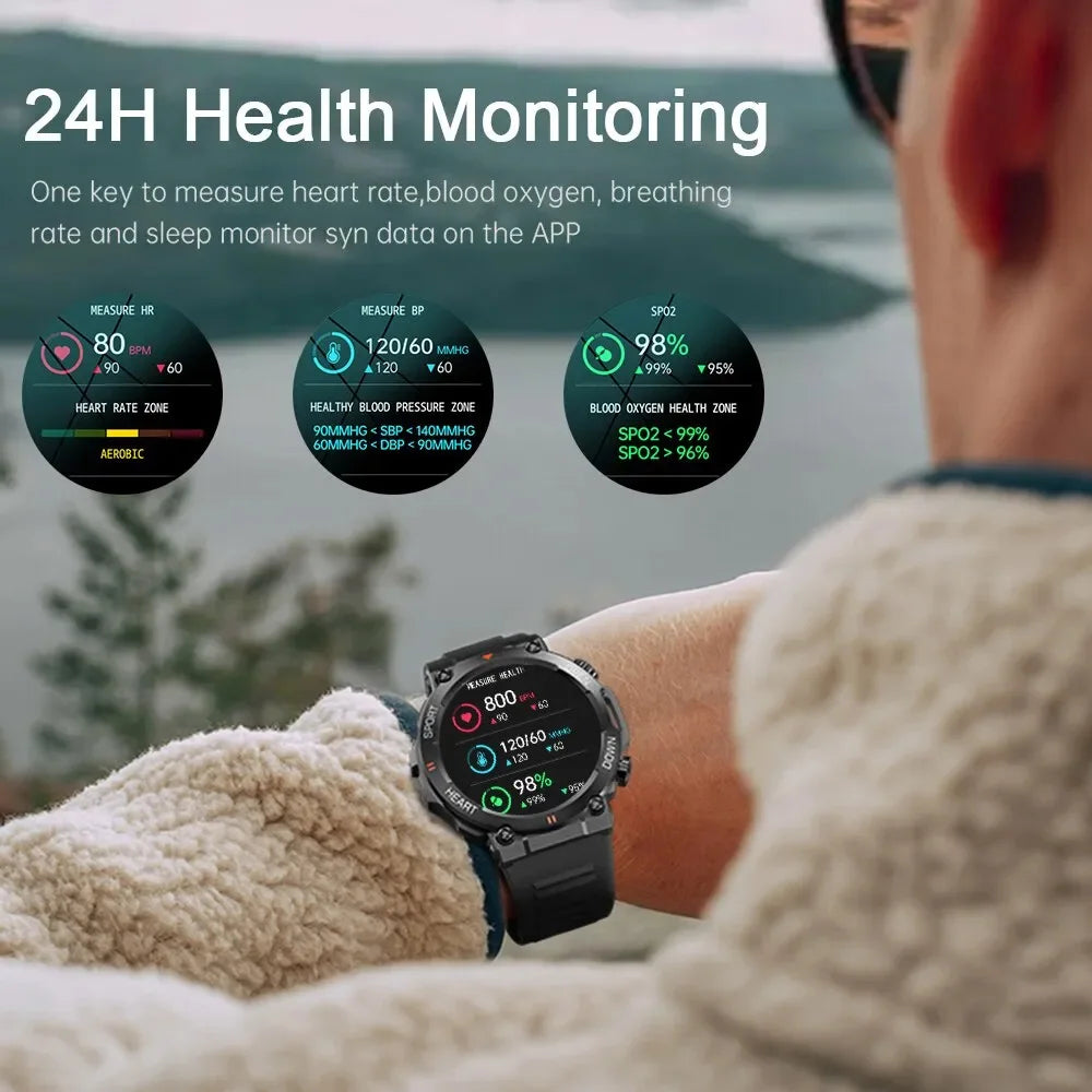 SENBONO Men's Smart Watch  Big Screen Bluetooth Call 400mAh Military Outdoor Sports Fitness Tracker Smartwatch Men Women K56