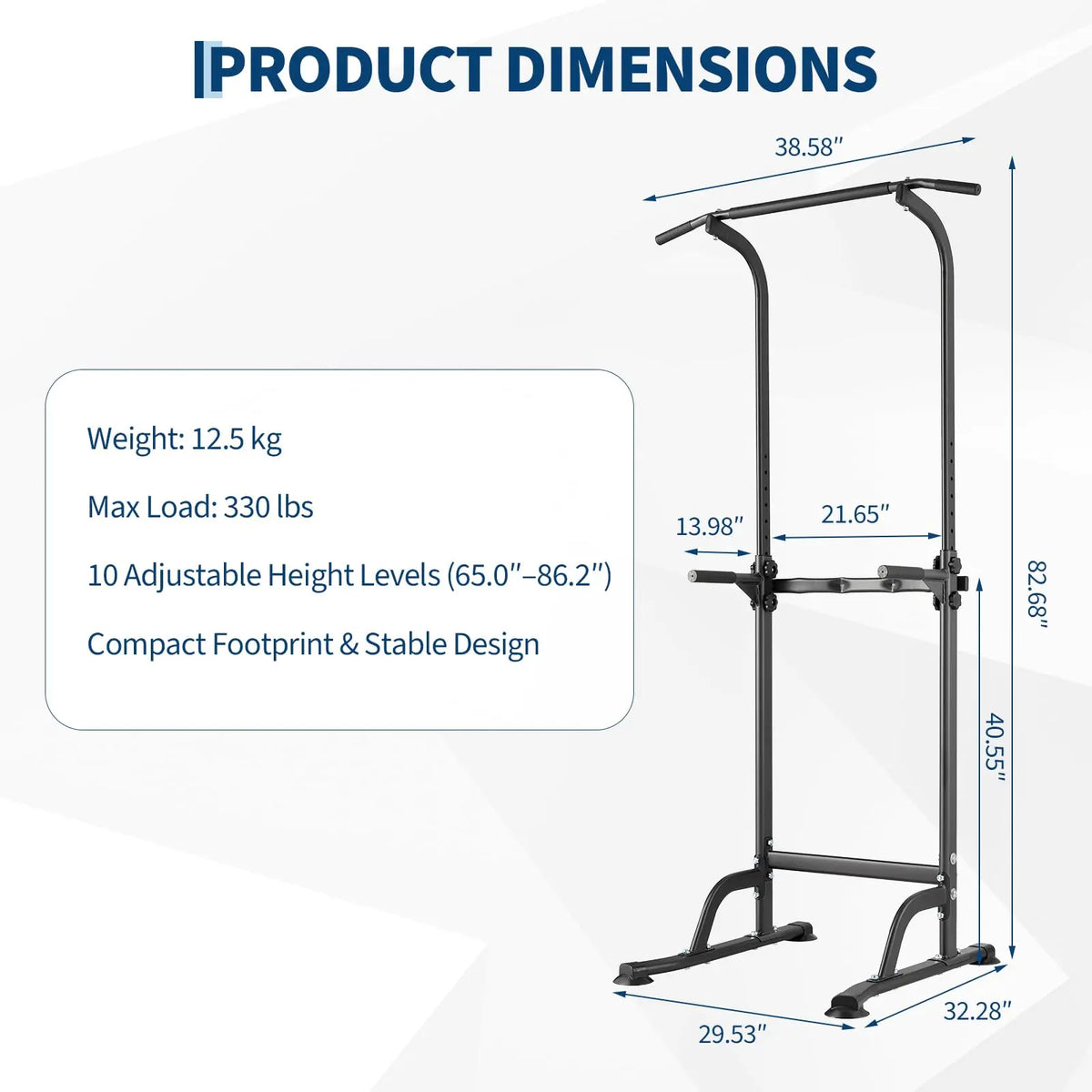 HiMISS Power Tower Dip Station Pull Up Bar Home Gym