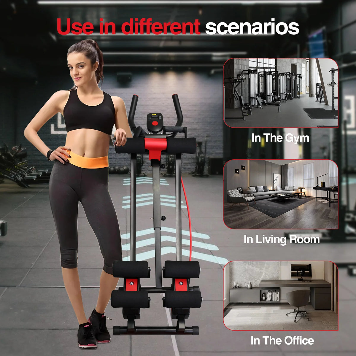 Foldable Adjustable Ab Cruncher Machine for Core Strength Training