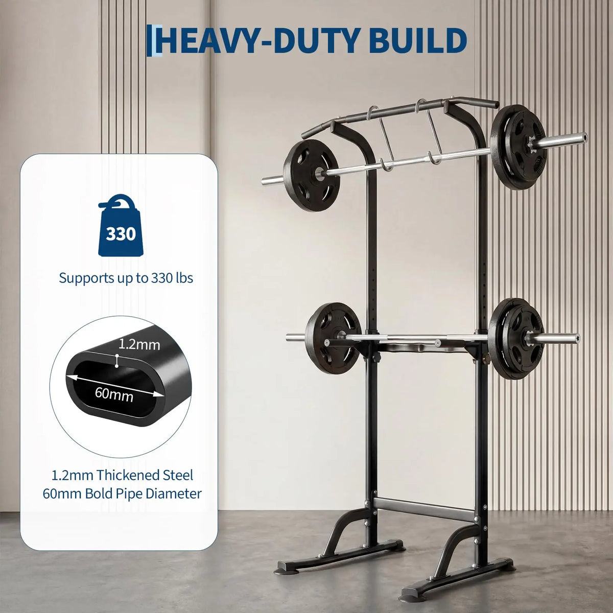 HiMISS Power Tower Pull Up Dip Station For Strength Training