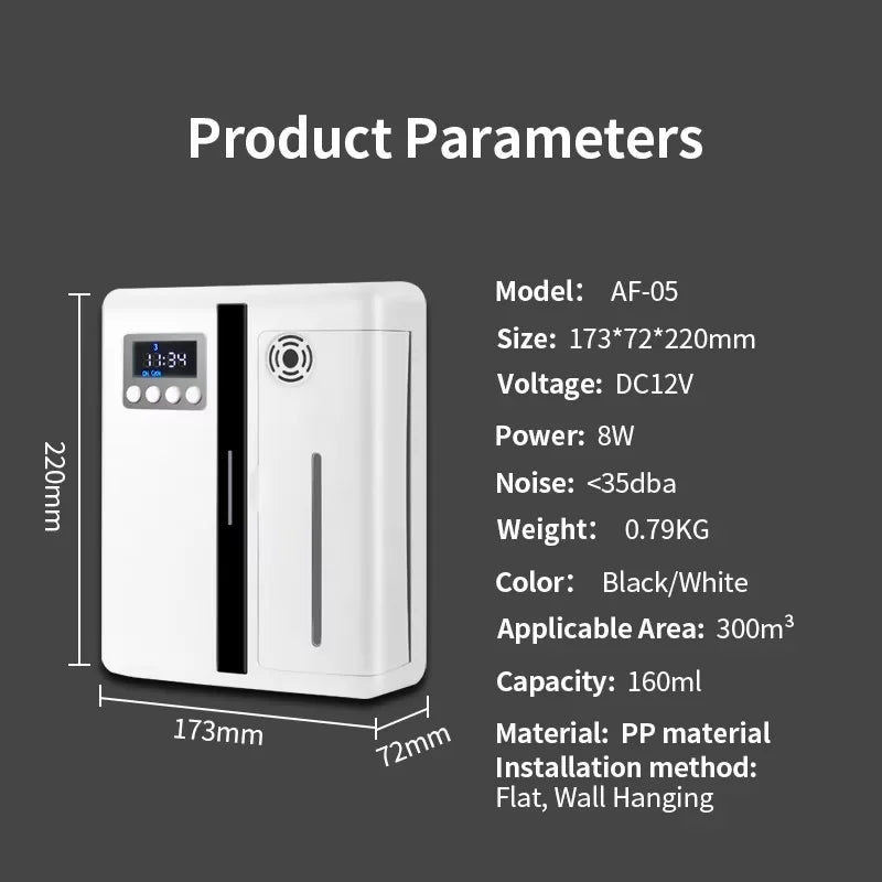 Namste 300m³ Bluetooth Aroma Diffuser - Flat Lay Wall Hanging Diffuser, Air Freshener, Air Purifier