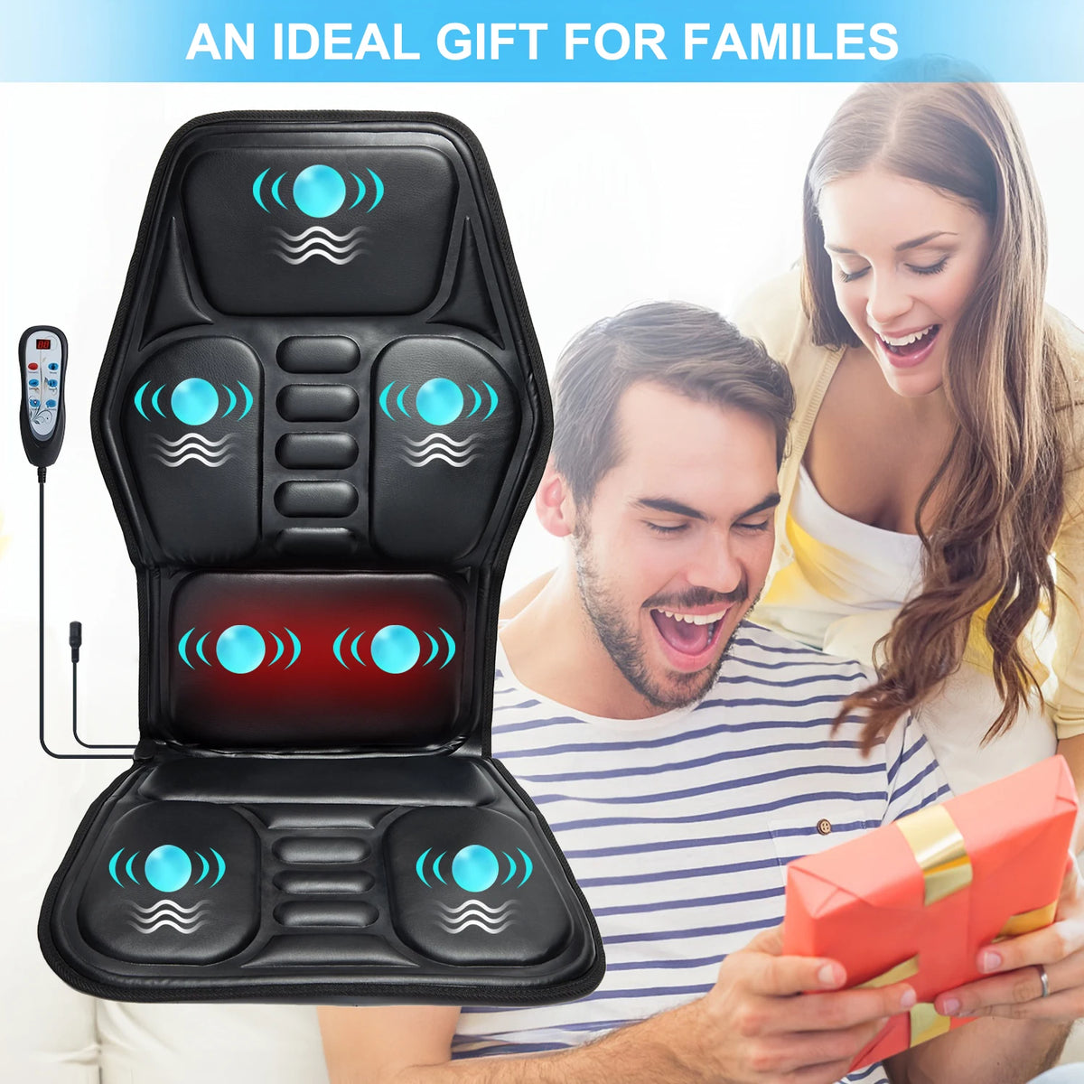 Massage Chair Pad with Heat, Back Massager Seat Cushion