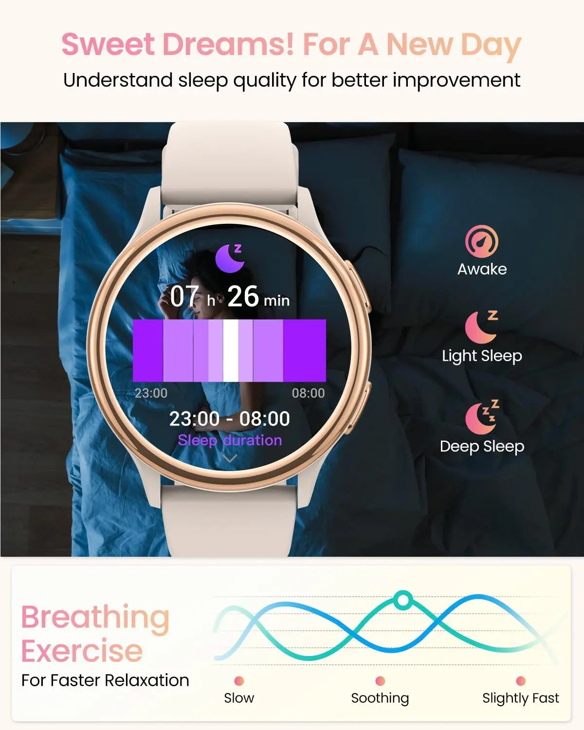 Bran Smart Watch Women Fitness Tracker With 400 Watch Faces iPhone And Android
