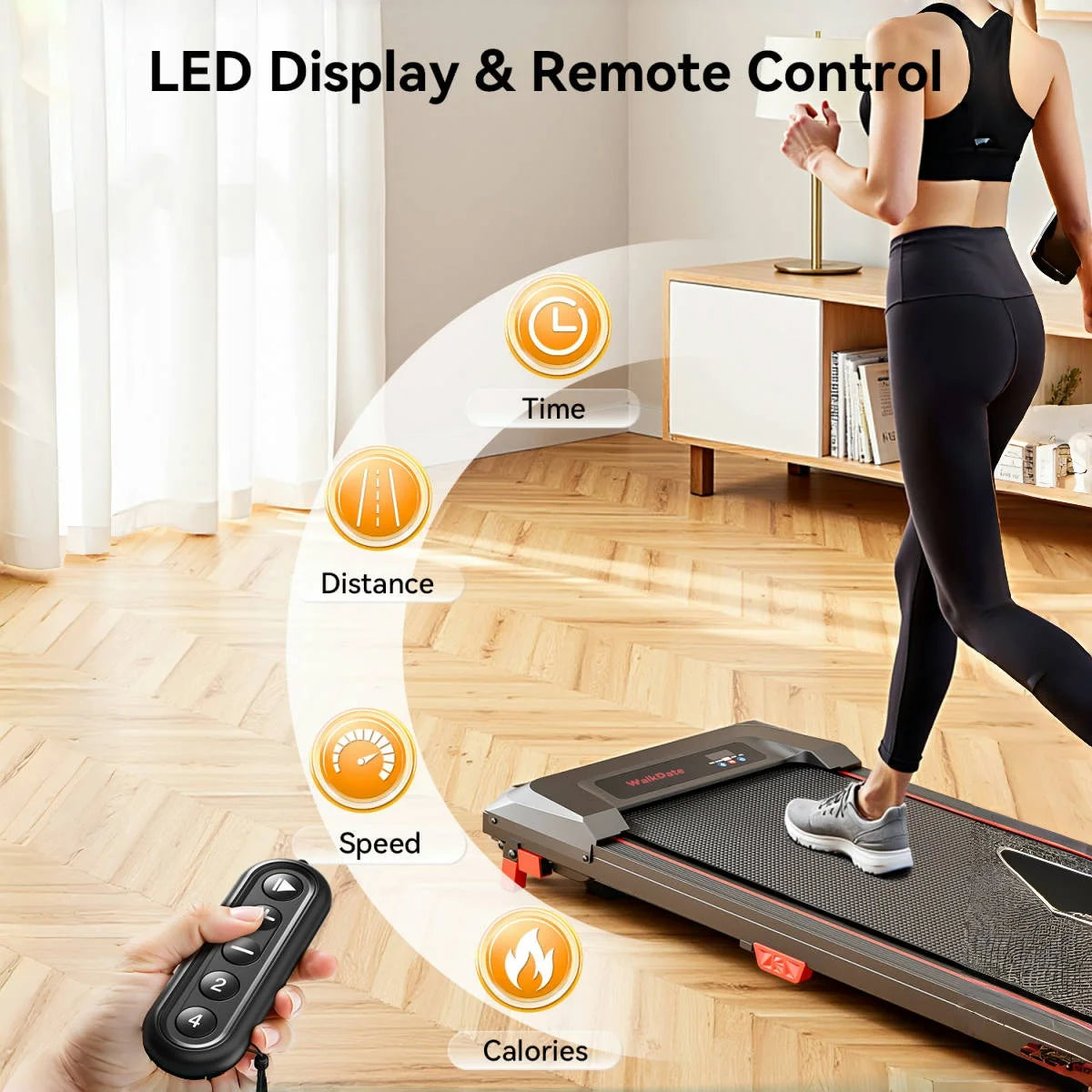 Bestgod Folding Electric Treadmill Walking Pad With Remote LCD