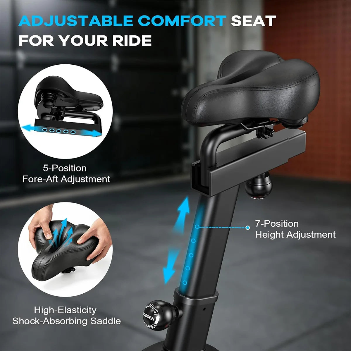 Pooboo Air Resistance Exercise Bike With Dual Action Handlebars