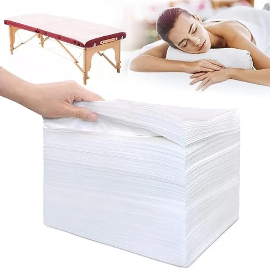 100Pcs Disposable Massage Table Sheets 31.5" x 71" n-Woven Fabric Bed Covers for Ultimate Hygiene and Comfort in Massage, Tatto