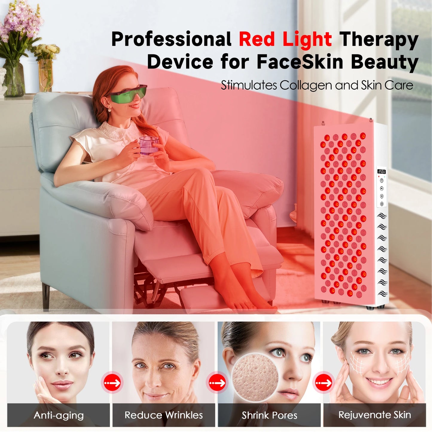 Astarexin Near Infrared Light Therapy Panel For Face And Body