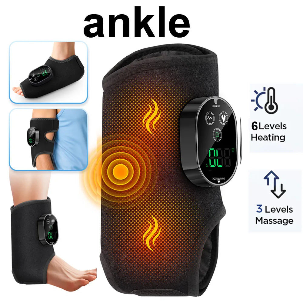Heating Ankle Massage Belt Electric Hot Compress Vibration Massage Foot Ankle Guard Band Support Brace
