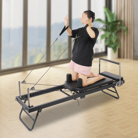 Foldable Pilates Reformer Machine for Portable Full Body Fitness Training